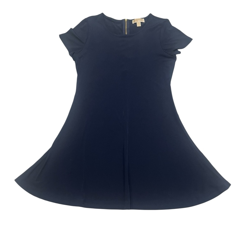 MICHAEL Michael Kors Navy Short Sleeve Fit-and-Flare Dress